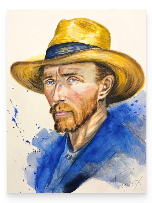 Vincent van Gogh Watercolor Fine Art Original