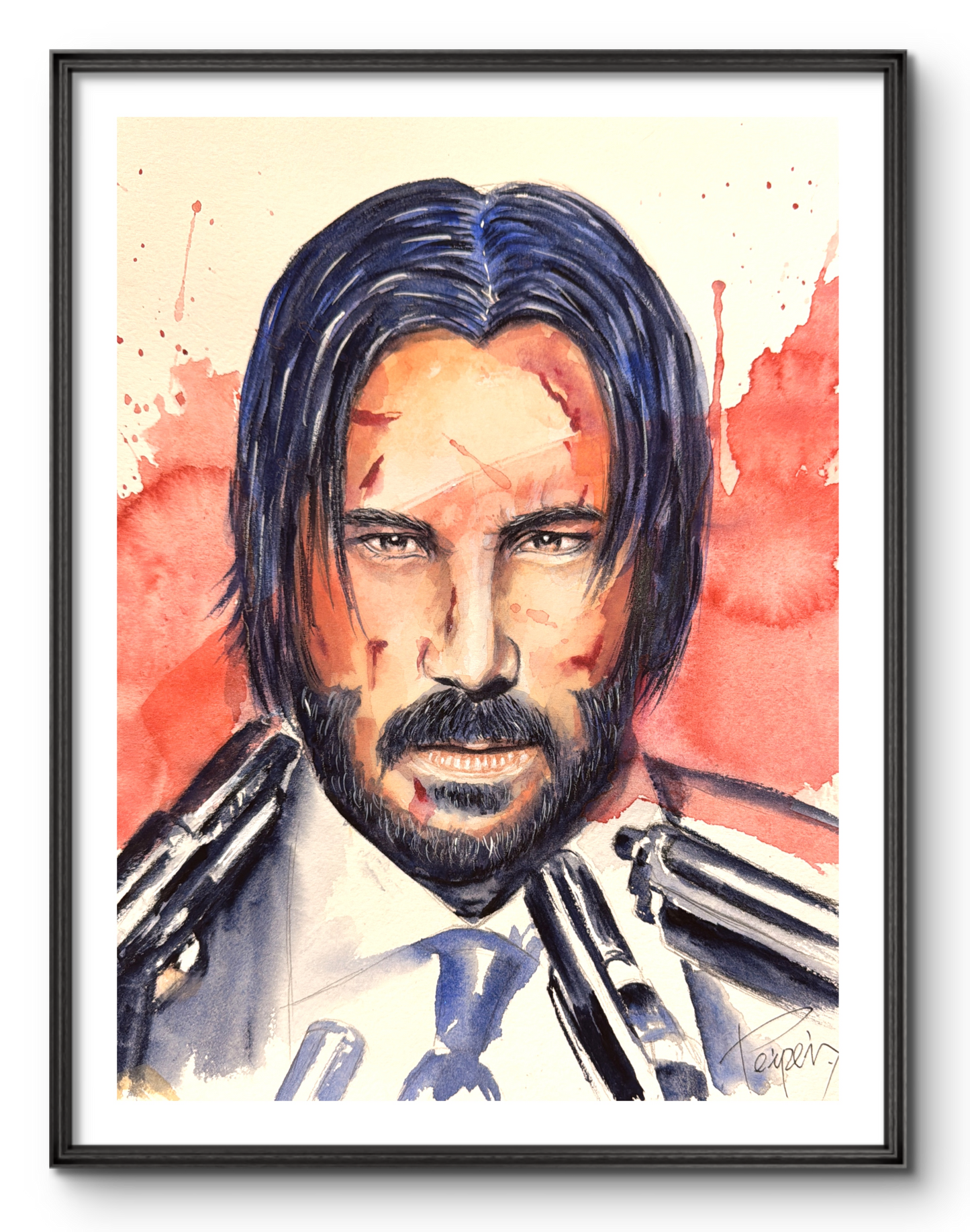 John Wick Watercolor Fine Art Print