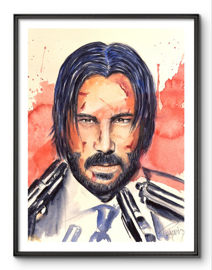 John Wick – Original Watercolor on Paper