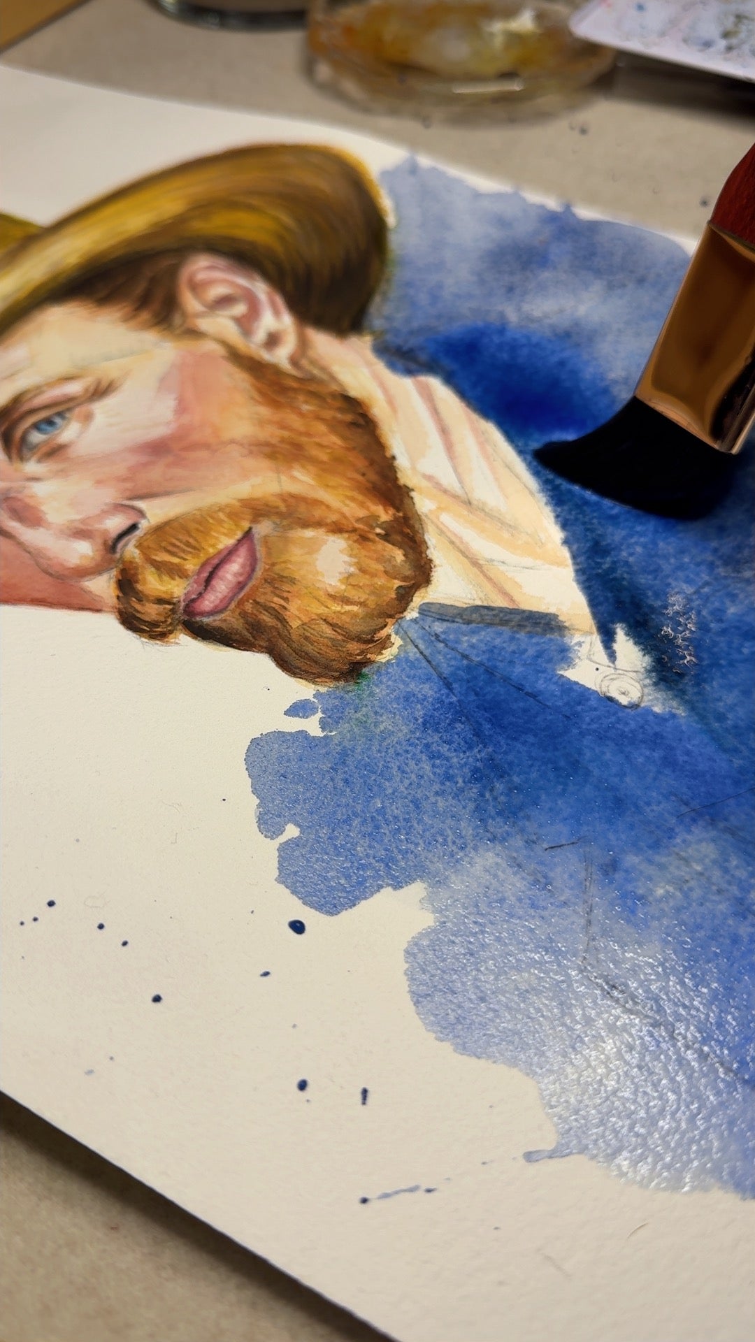 Vincent van Gogh Watercolor Fine Art Original