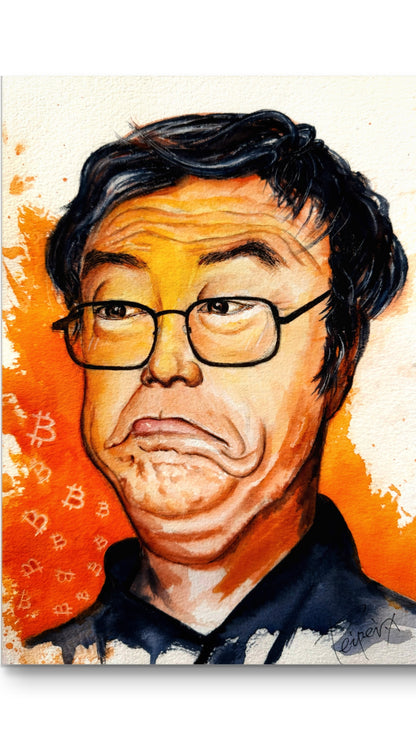 Satoshi Nakamoto – Original Watercolor on Paper
