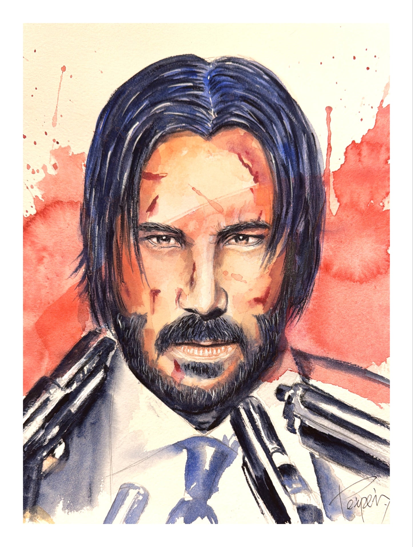 John Wick Watercolor Fine Art Original