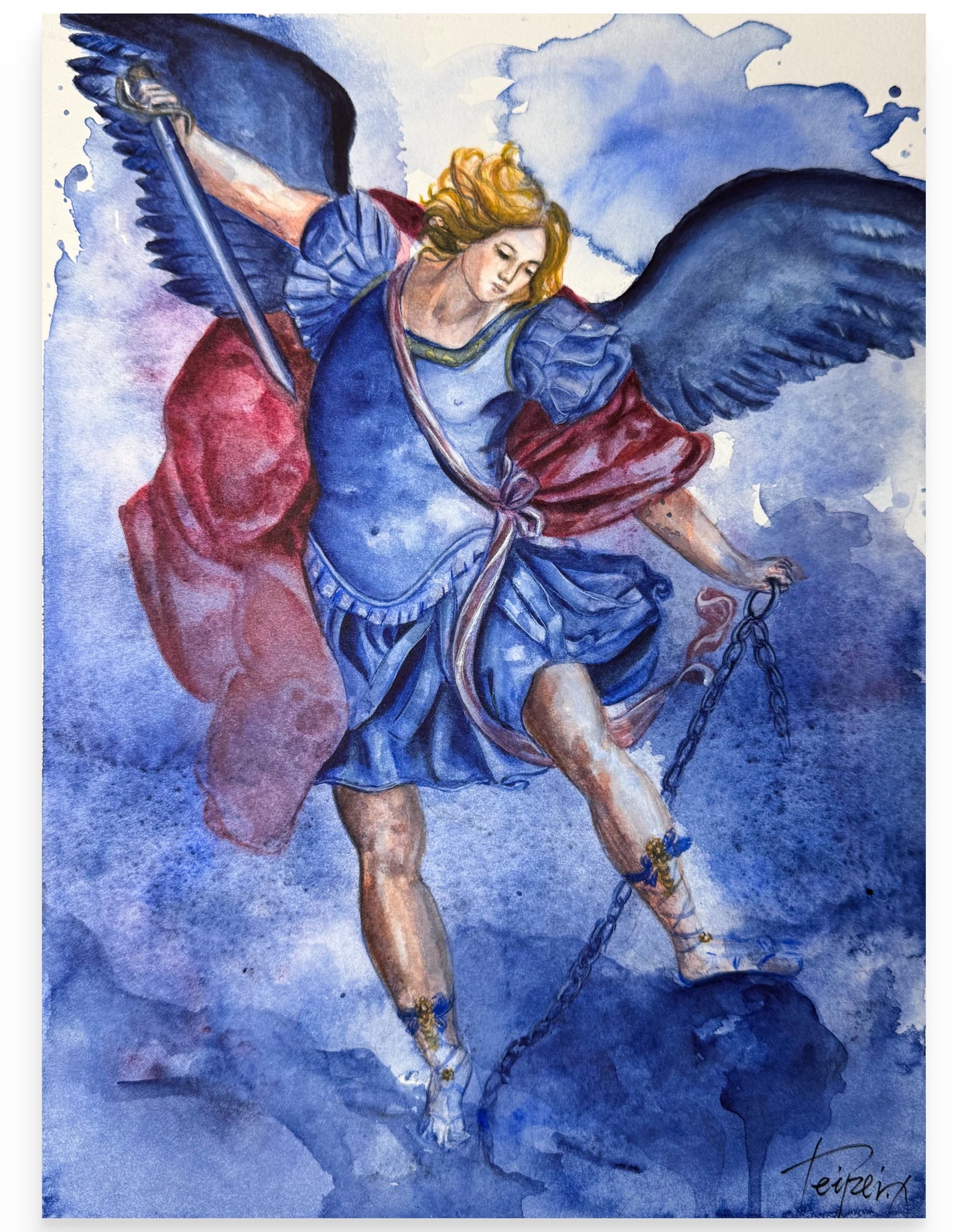 St. Michael – Original Watercolor on Paper