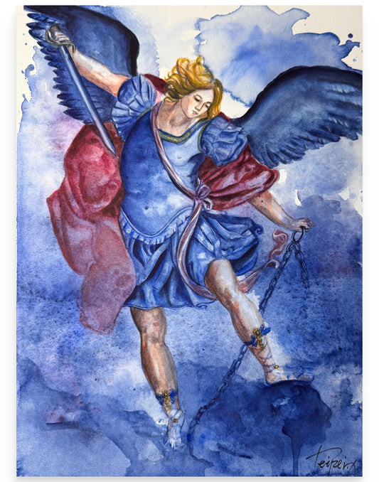 St. Michael – Original Watercolor on Paper