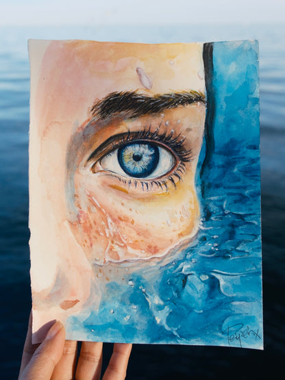 Ocean Eye – Original Watercolor on Paper