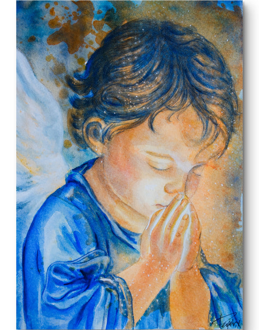 Praying – Original Watercolor on Paper