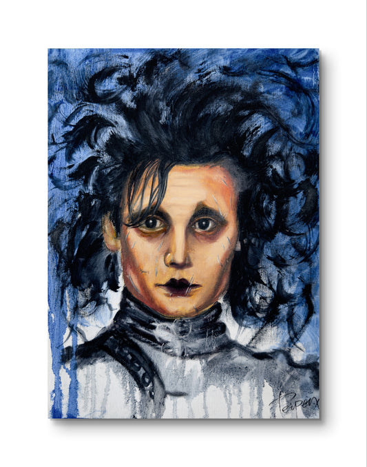 Edward Scissorhands – Original Oil on Canvas Paper