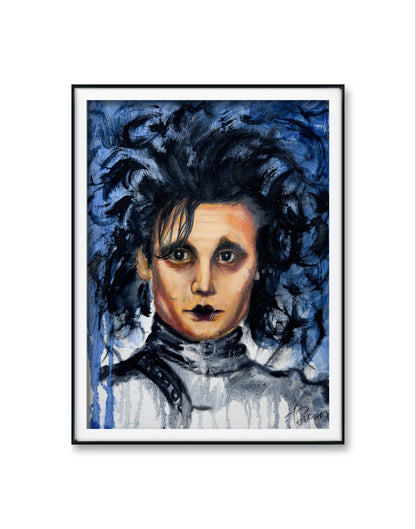 Edward Scissorhands – Original Oil on Canvas Paper